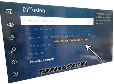 SAMSUNG TV FONCTION PLUS DISPONIBLE
